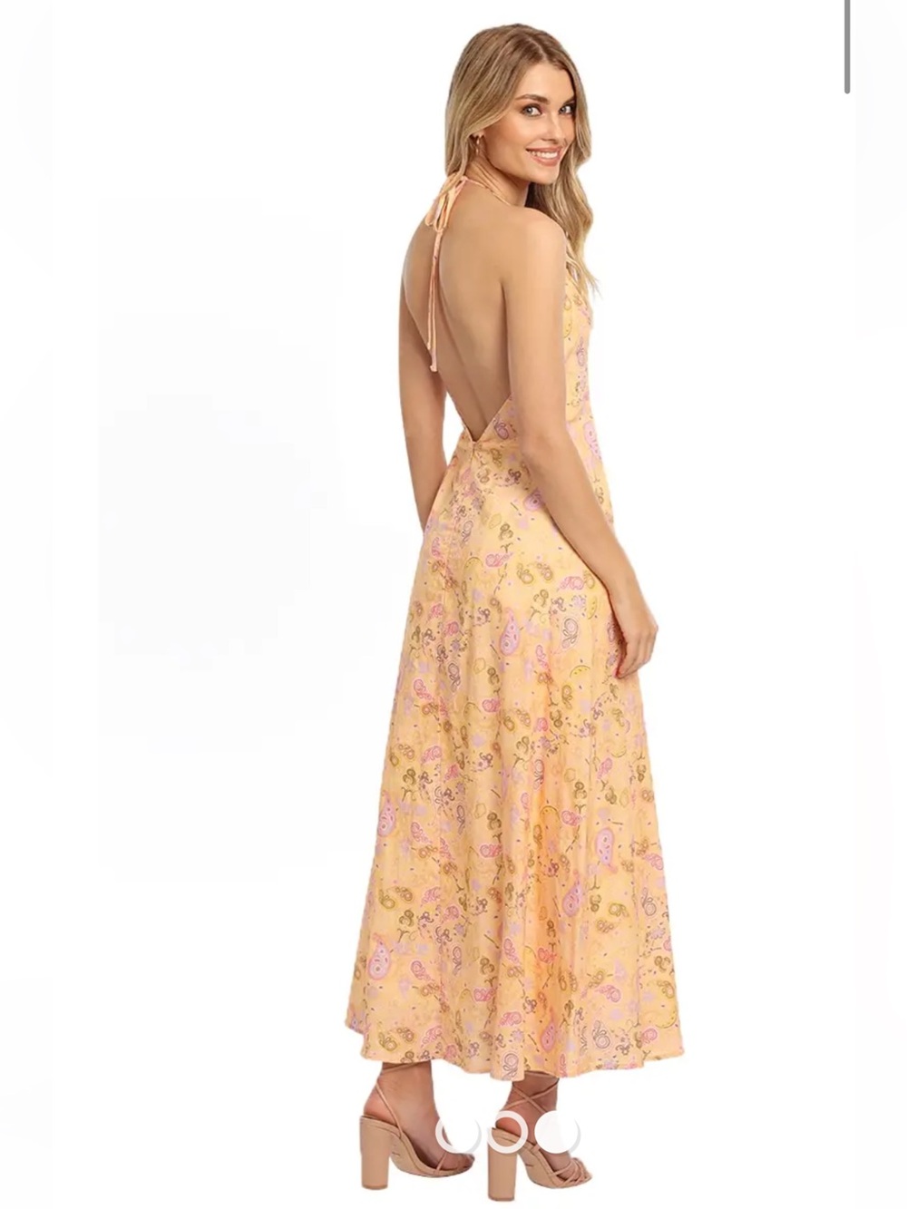 Charlie Holiday Maple Halter Maxi paisley floral summery print linen cotton 6 - Picture 3 of 14